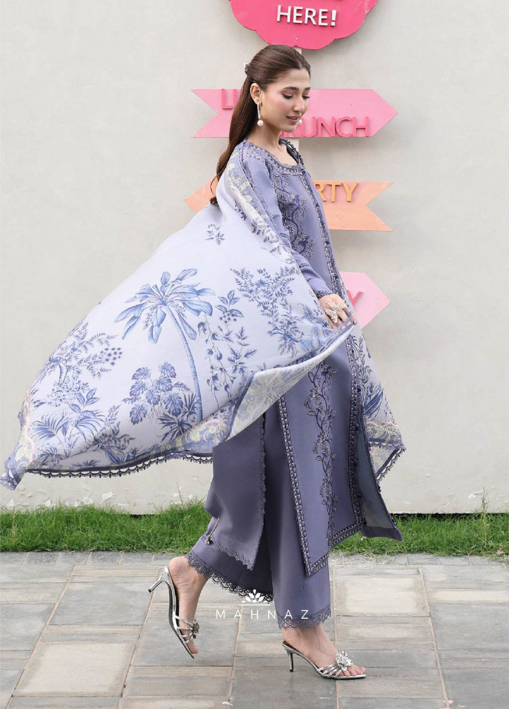 Florence by Rang Rasiya Unstitched Embroidered Lawn 3 Piece Suit RR26ULF Mahnaz - Festive Collection