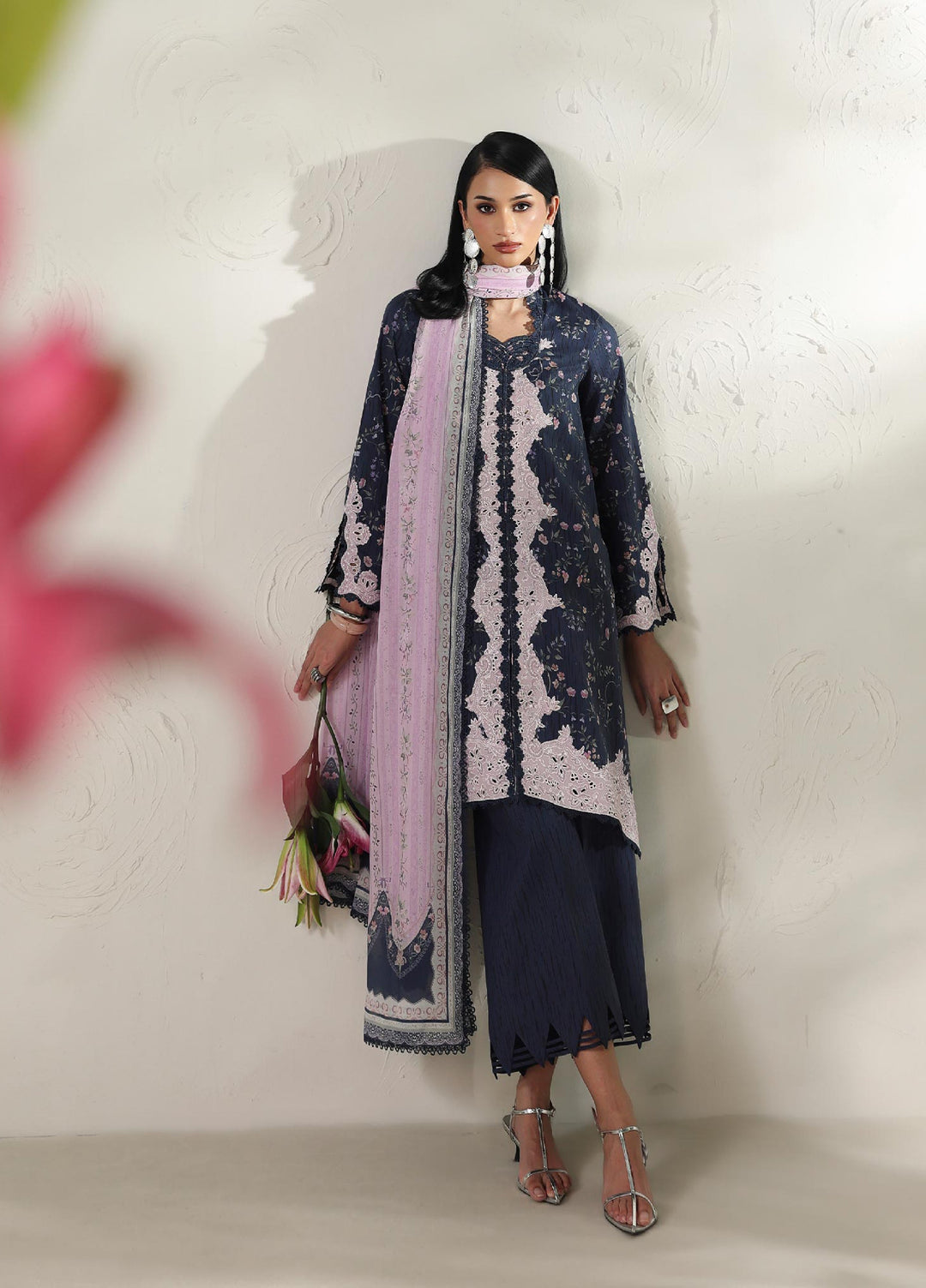 Q Prints by Qalamkar Unstitched Printed Lawn 3 Piece Suit QLK26UQL Zeena QQP-03 (A) - Summer Collection