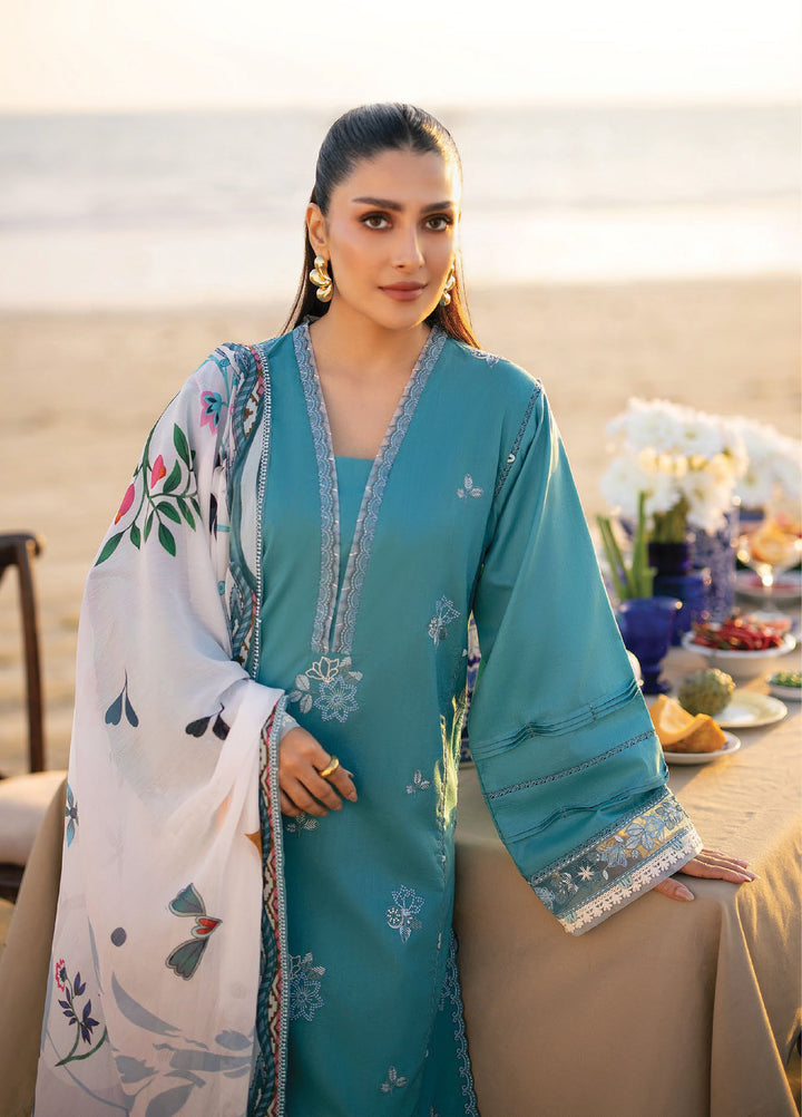 Afsanah by Seran Unstitched Embroidered Lawn 3 Piece Suit SN26UAL D-2 Meira - Summer Collection