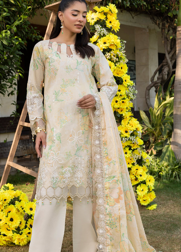 Al Zohaib Applique Kari Unstitched Embroidered Lawn 3 Piece Suit AZ26UAL D-07 - Casual Collection