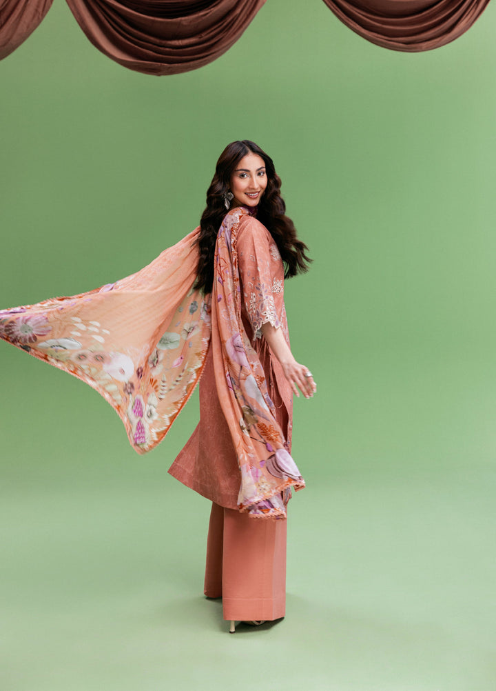 Zync by Florent Unstitched Embroidered Printkari Lawn 3 Piece Suit FL26UZP FZ-1B - Summer Collection