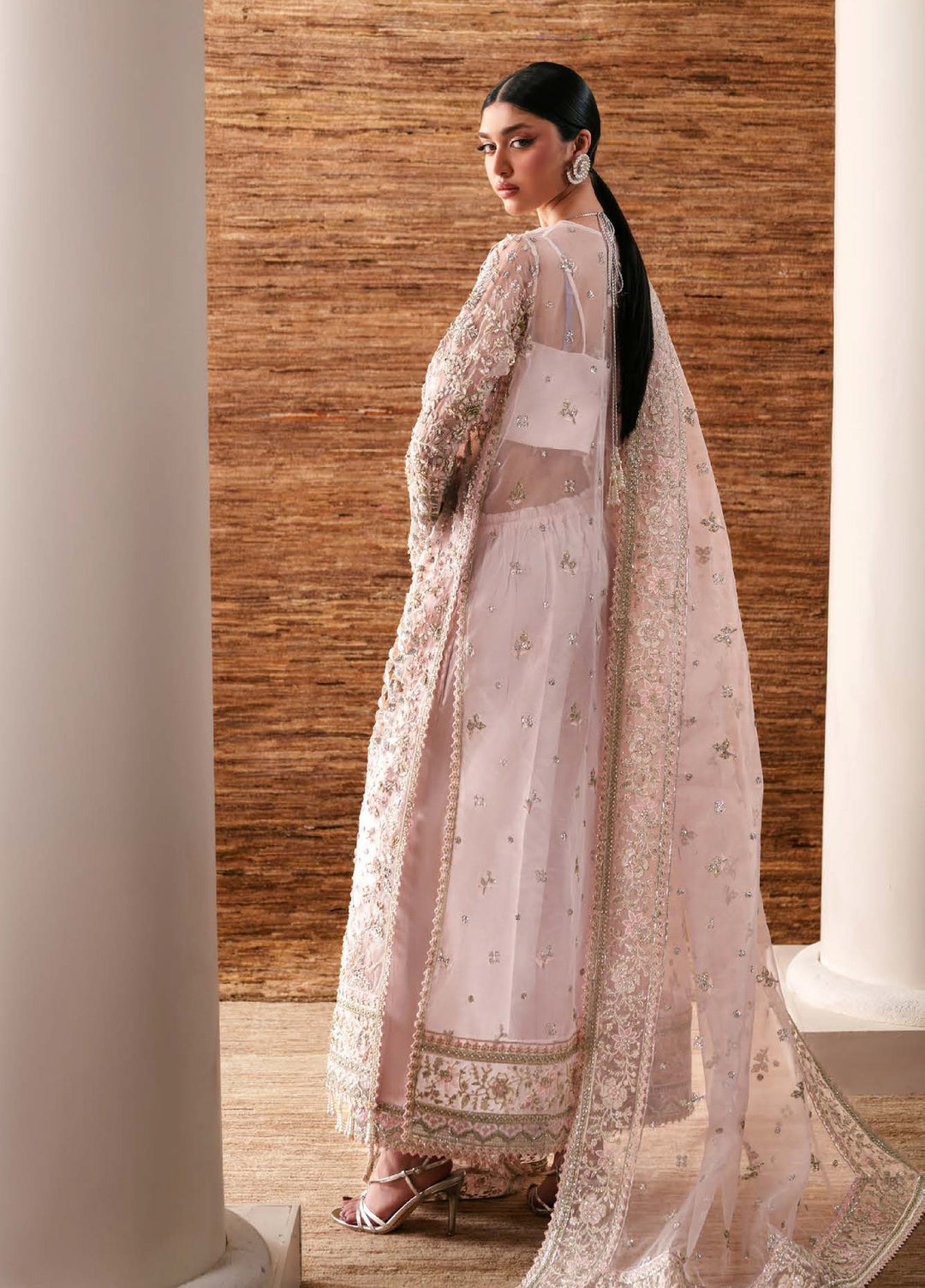 Starlet Jewels by Emaan Adeel Unstitched Embroidered Organza 3 Piece Suit EA26USF Pearl Essence - Festive Collection