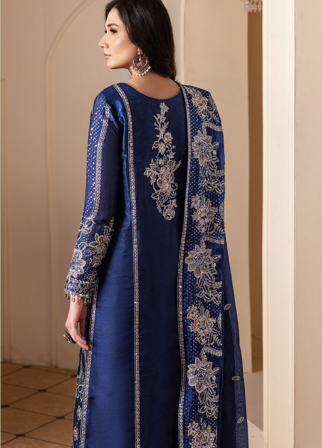 Aaina by Alizeh Unstitched Embroidered Sheesha Silk 3 Piece Suit AF26UASS D-3 BANO - Festive Collection