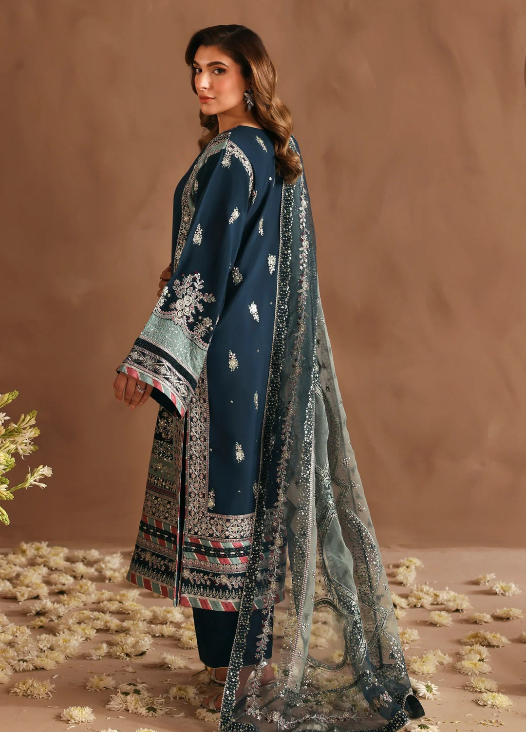 Xenia Formals Unstitched Embroidered Koraen Silk 3 Piece Suit XF26UF 09-ABAN - Festive Collection