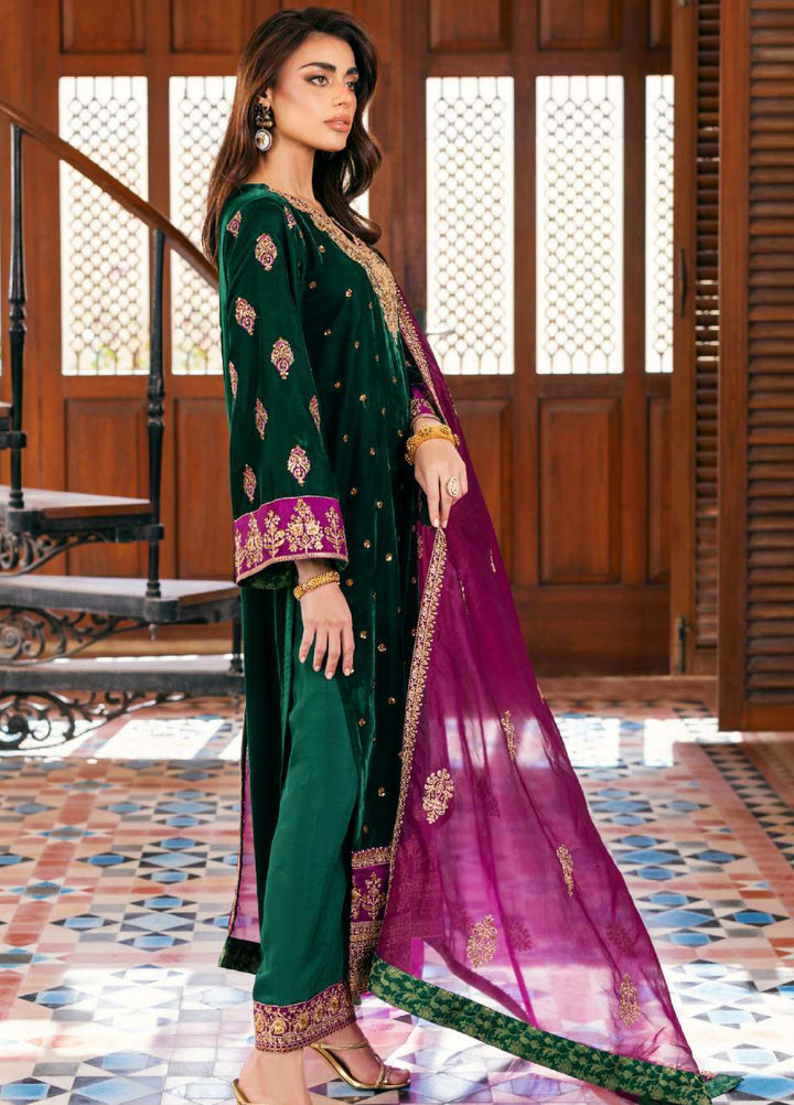 Zainab Chottani Unstitched Velvet Embroidered 3 Piece ZC25UV Esha - Festive Collection