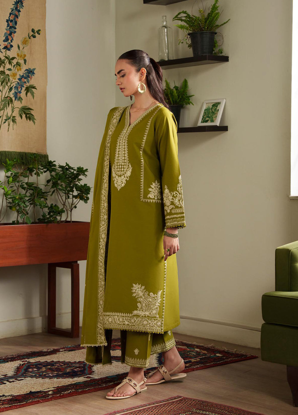 RajBari Women RTW Embroidered Lawn 3 Piece Suit RB26PLE Zimal (10) - Eid Collection