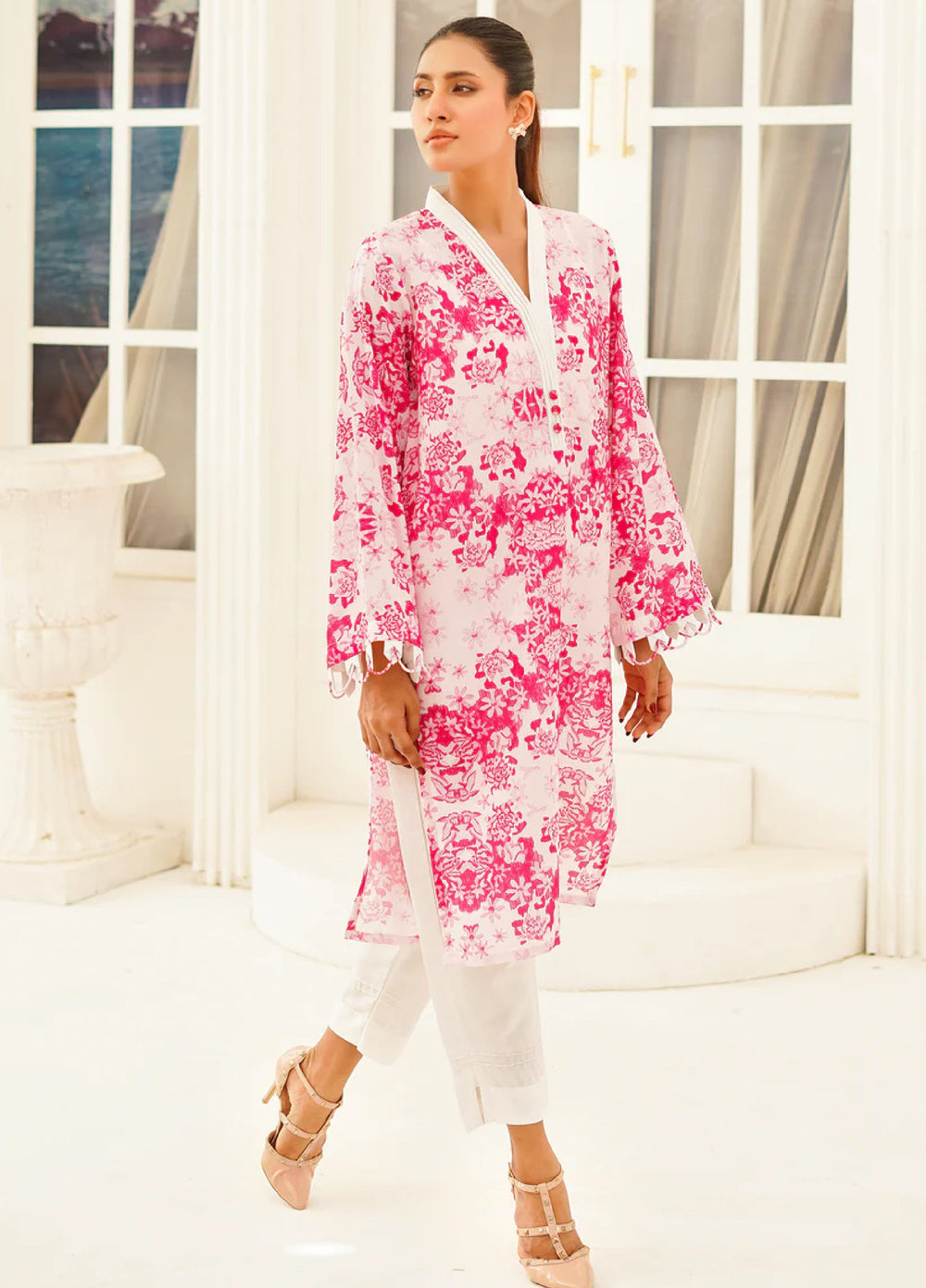 Nairah Women Pret Printed Arabic Lawn Suit NAH26PN Floral Blush - Spring Collection