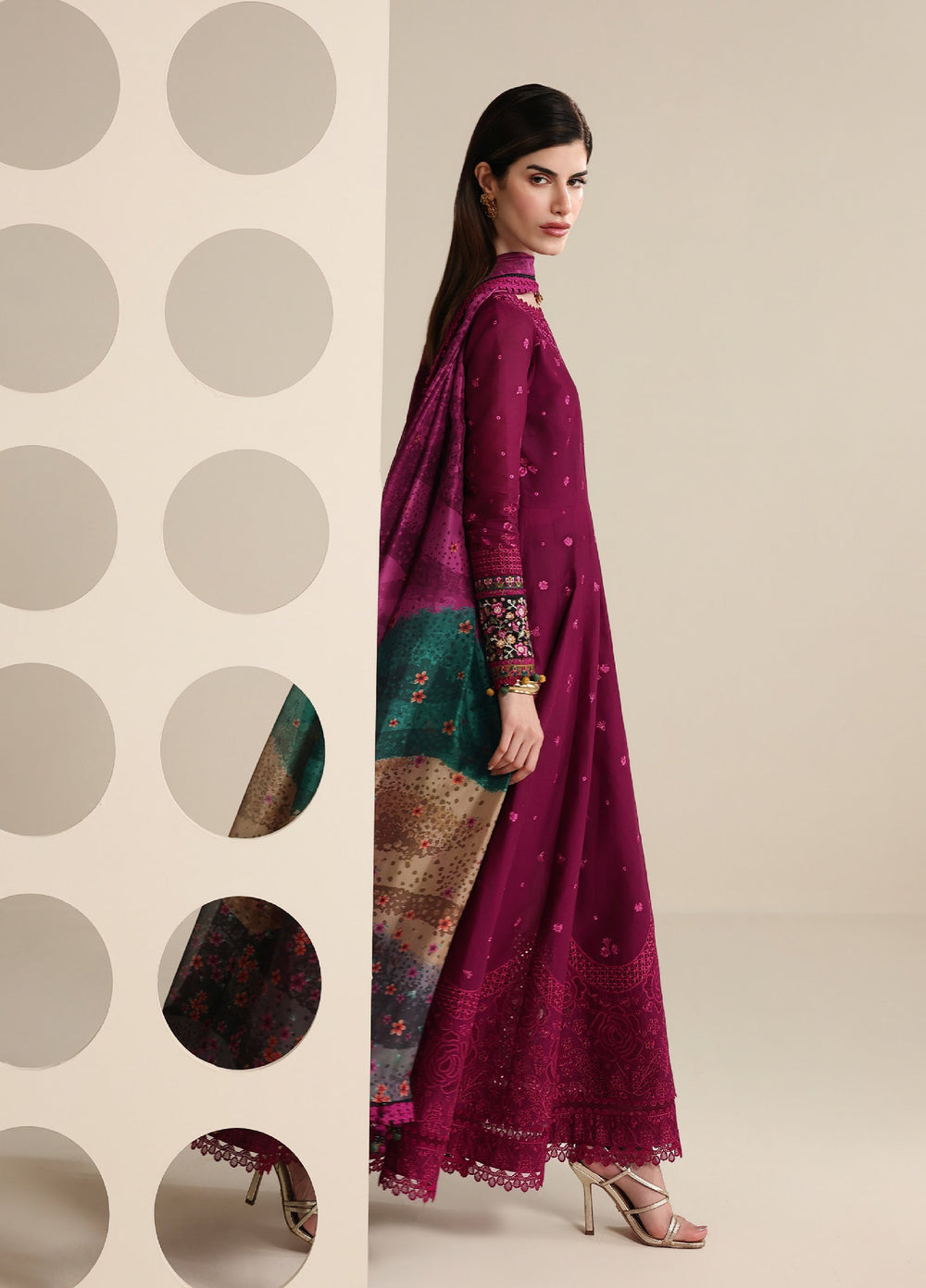 Iris by Jazmin Unstitched Embroidered Lawn 3 Piece Suit JZ26ULI IL26-D02 - Eid Collection