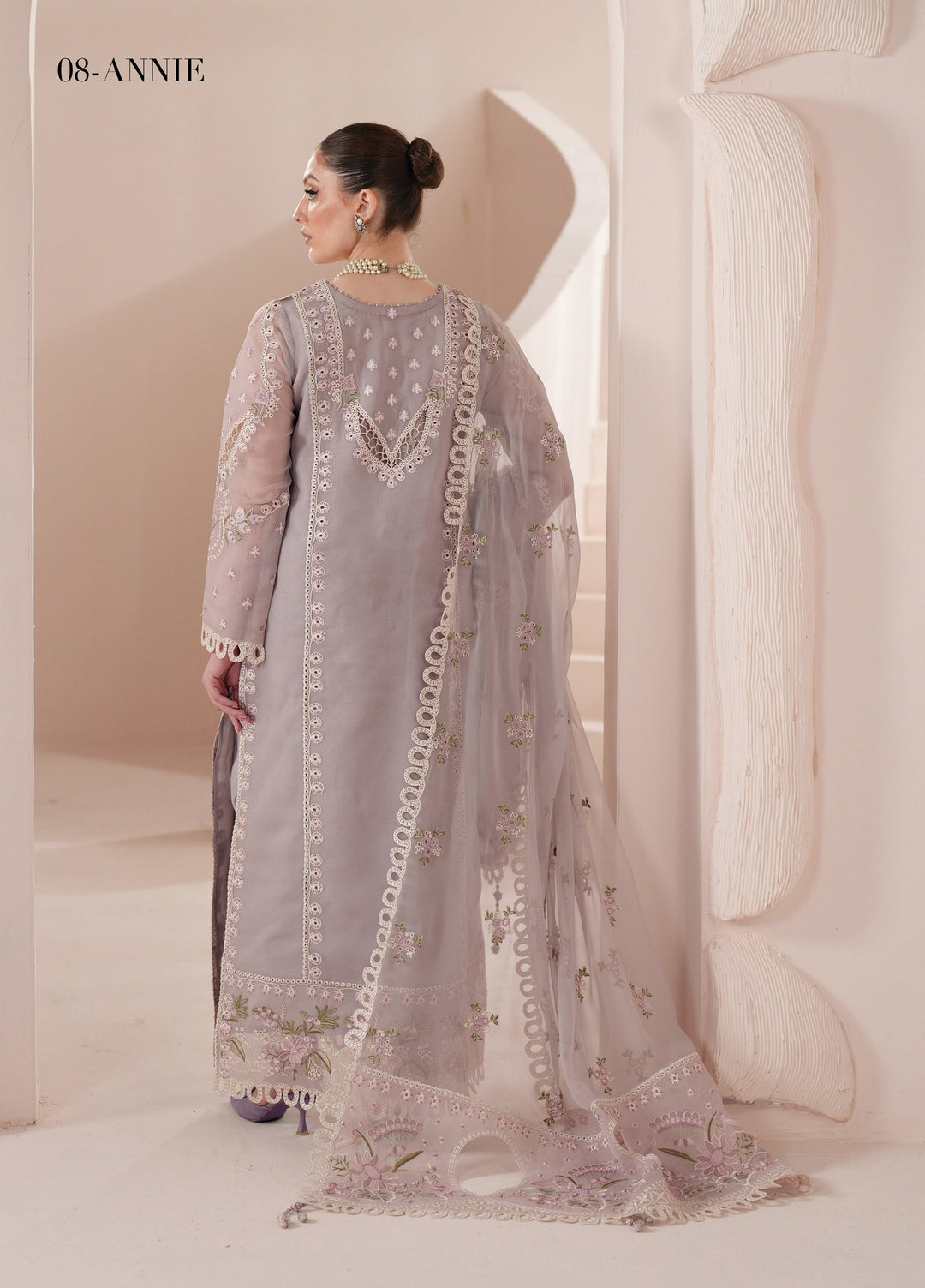 Threads by Alizeh Fashion Unstitched Embroidered Chiffon 3 Piece Suit AF26UTC D-8 Annie - Festive Collection