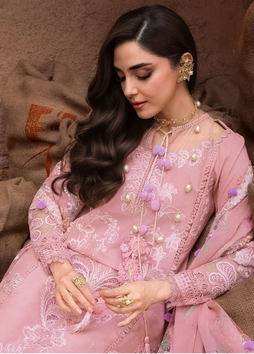 Saira Shakira Unstitched Embroidered Lawn 3 Piece Suit SSR26ULE SS-004B - Eid Collection