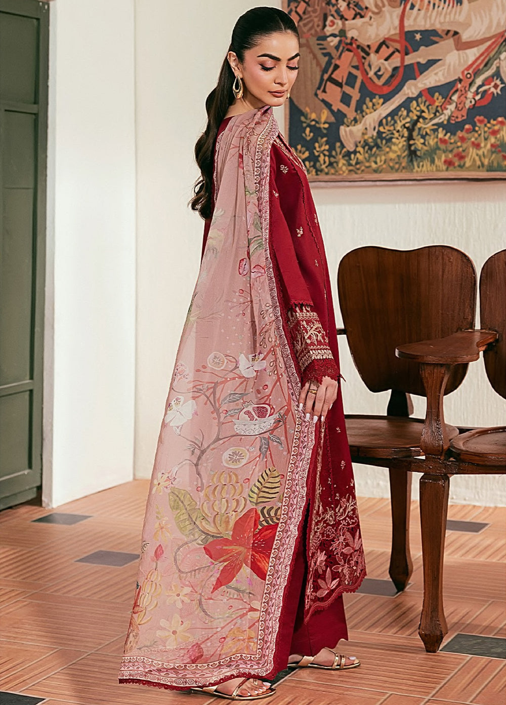 Zync by Florent Unstitched Embroidered Lawn 3 Piece Suit FL26ULZ FZ-1B - Summer Collection