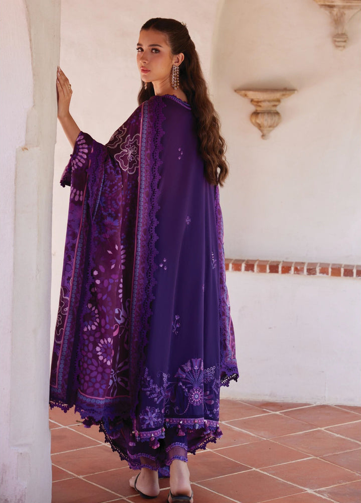 Farah Talib Aziz Unstitched Embroidered Lawn 3 Piece Suit FTA26UL FTA-06 VICENTA VIOLET - Summer