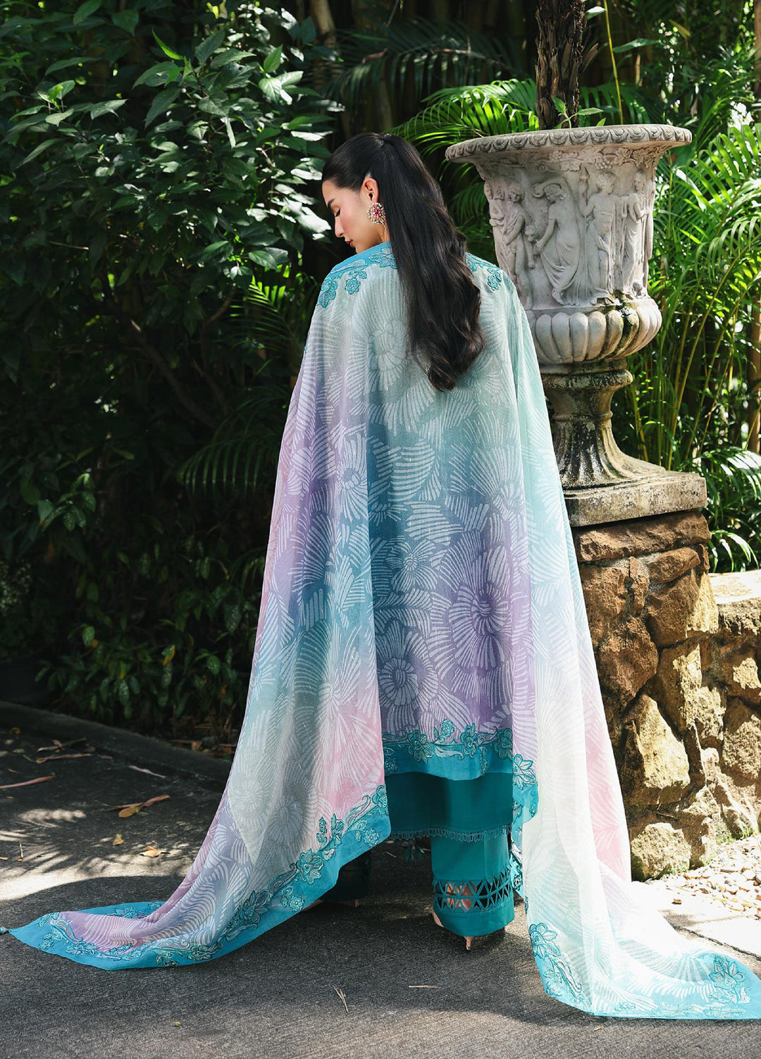 Q Line by Qalamkar Unstitched Chikankari Embroidered Lawn 3 Piece Suit QLK26UQL RP-03 SAPPHIRE - Summer Collection