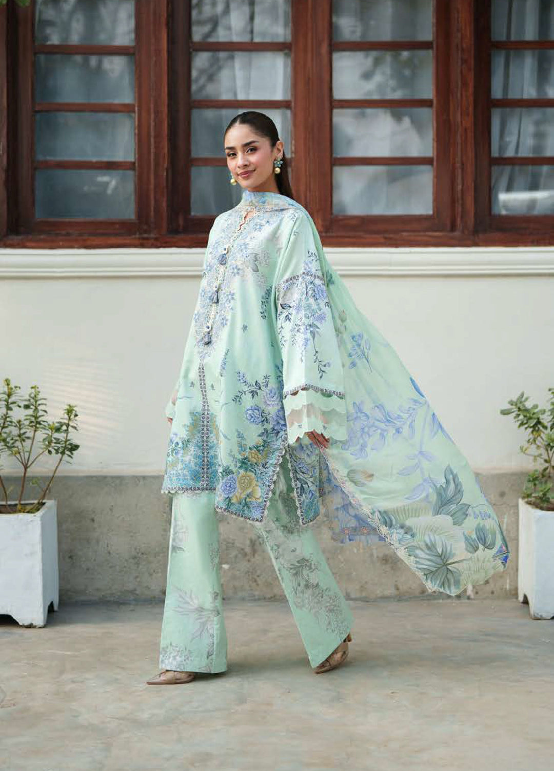 Whispered Florals by Roheenaz Unstitched Embroidered Lawn 3 Pcs Suit RNZ26UWF D-18 A SOFT MEADOW - Summer