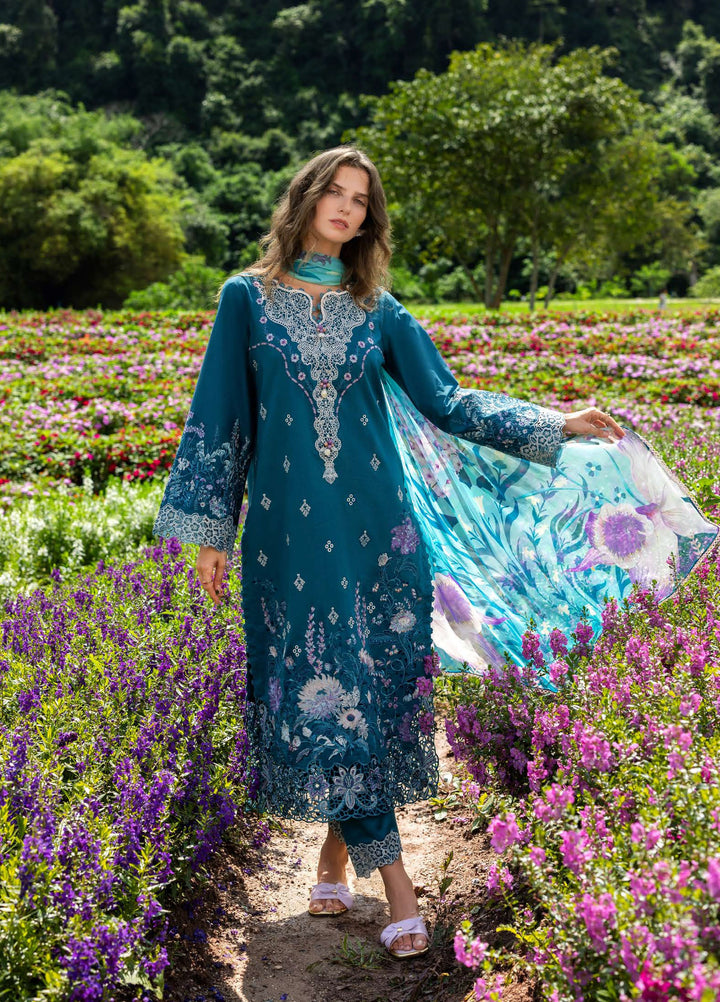 The Secret Garden by Mushq Hemline Unstitched Lawn 3 Piece Suit MU26USG D-15B Emerald Fern - Summer Collection