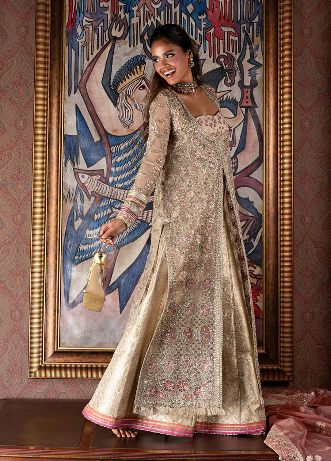 Darling by Mushq Unstitched Embroidered Organza 4 Piece Suits MU25DW Jhilmil - Wedding Collection