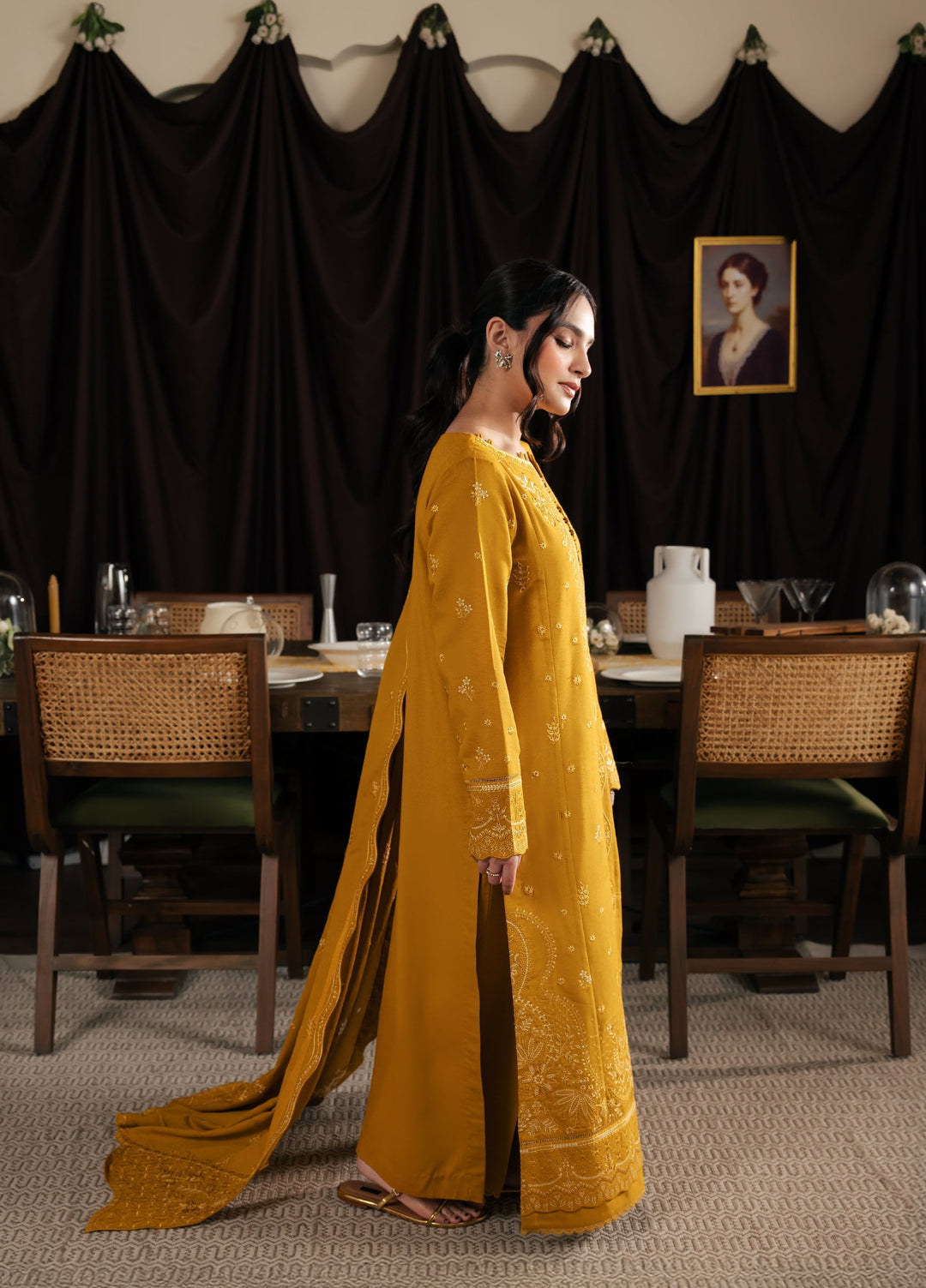 Neeshay Winter Reverie Unstitched Karandi Embroidered Suits 3 Piece NSH25WR Marisol - Winter Collection