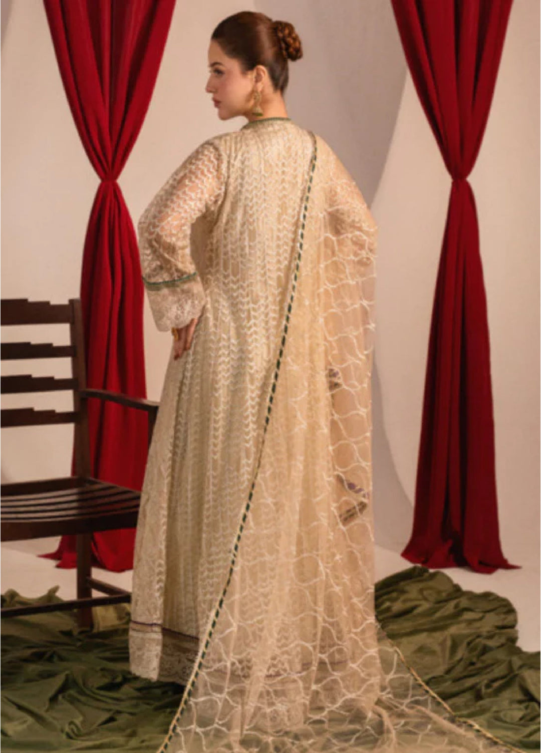 Zaaviay Beige Bloom Chikankari Suits Pret 3 Piece Festive Collection