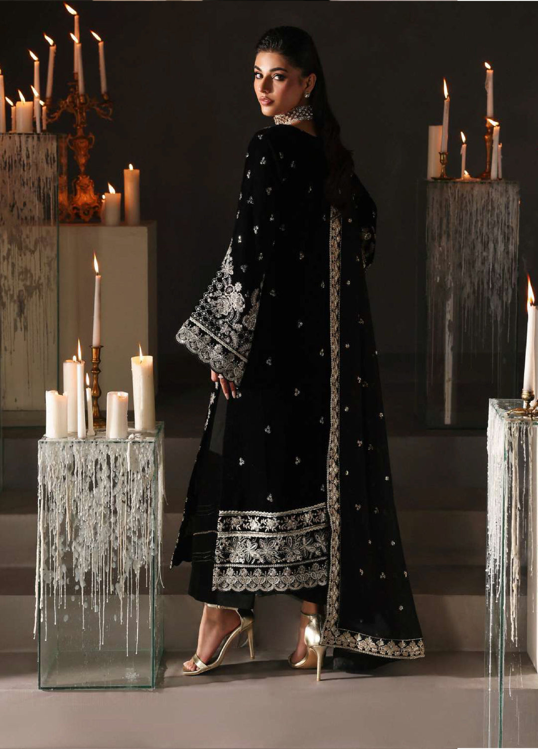 Marais by Gulaal Unstitched Velvet Embroidered 3 Piece Suits GL25VF GL-25-V9 Eclissa - Festive Collection