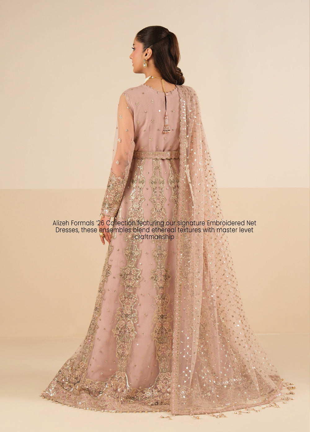 Alizeh Fashion Unstitched Embroidered Net 3 Piece Suit AF26UNF ROSHNI AF-NT-2256 - Festive Collection