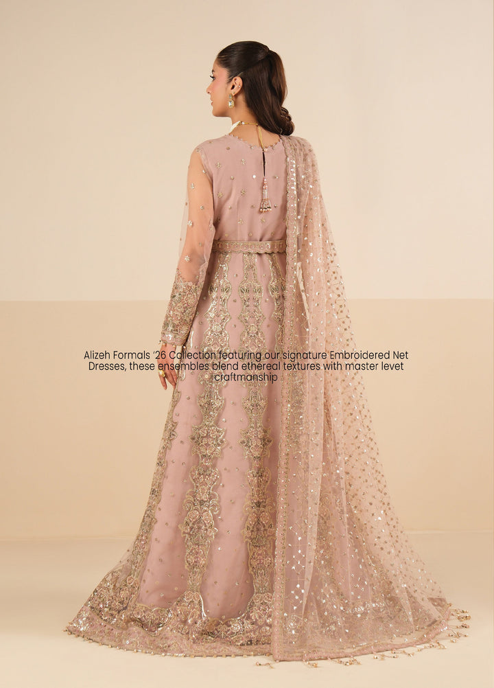Alizeh Fashion Unstitched Embroidered Net 3 Piece Suit AF26UNF ROSHNI AF-NT-2256 - Festive Collection