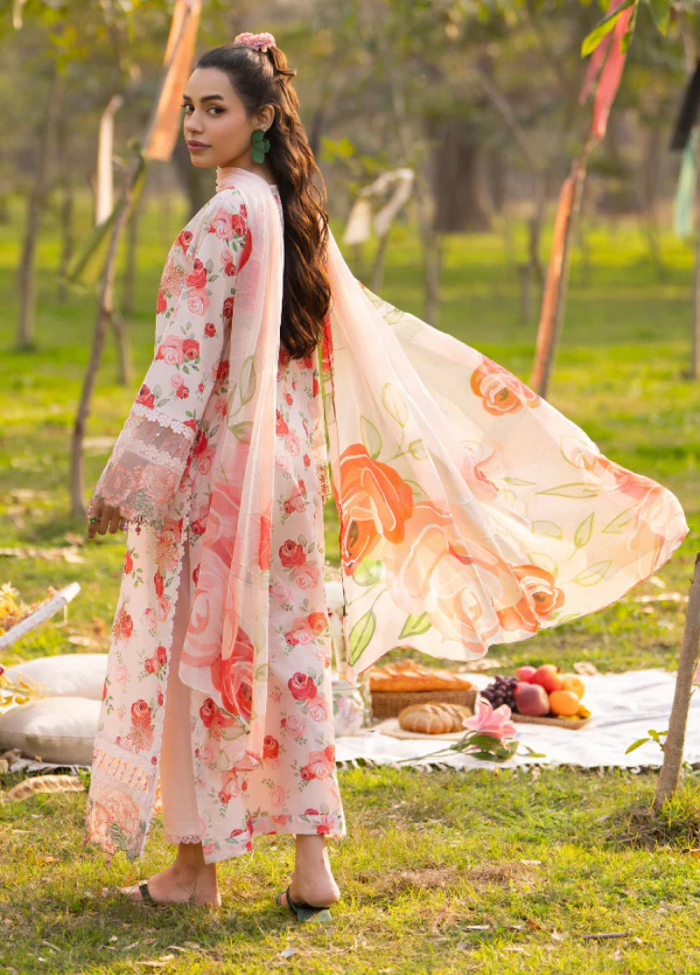 Eden Garden by Humdum Unstitched Embroidered Lawn 3 Piece Suit HB26UED D-01 - Summer Collection