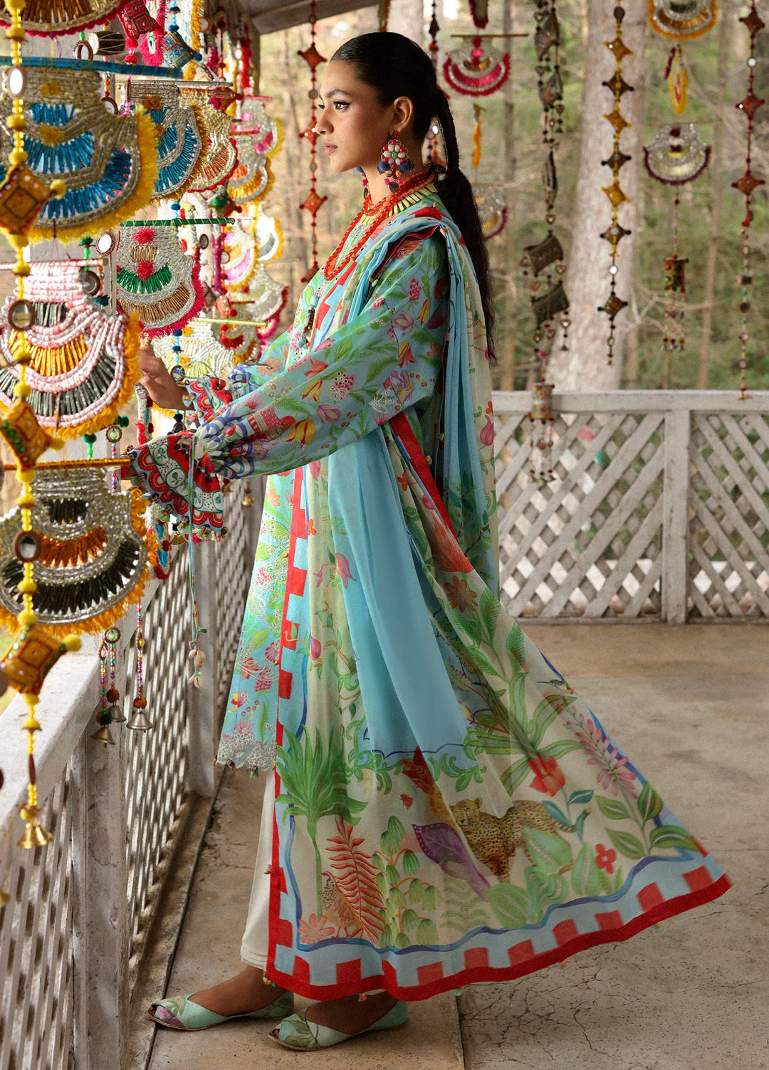 Zaha By Khadijah Shah Embroidered Lawn Suits Unstitched 3 Piece ZL25NL D-08 B Zaraah - Summer Collection