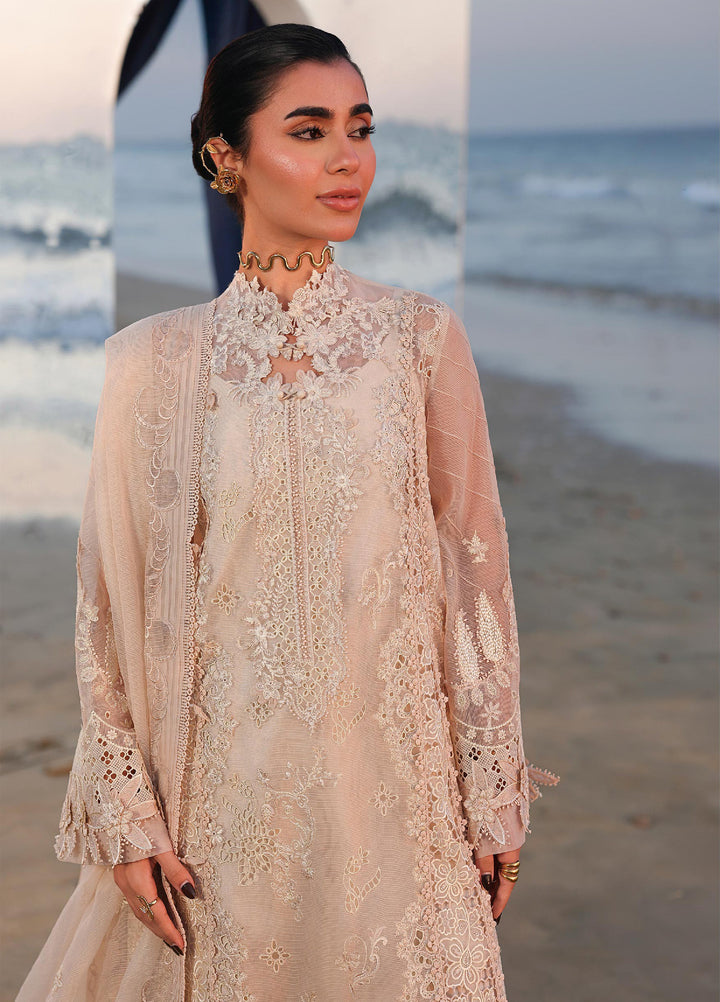 Sahil by Qalamkar Unstitched Embroidered Luxury Lawn 3 Pcs Suit QLK26US SA-15 Nehan - Summer