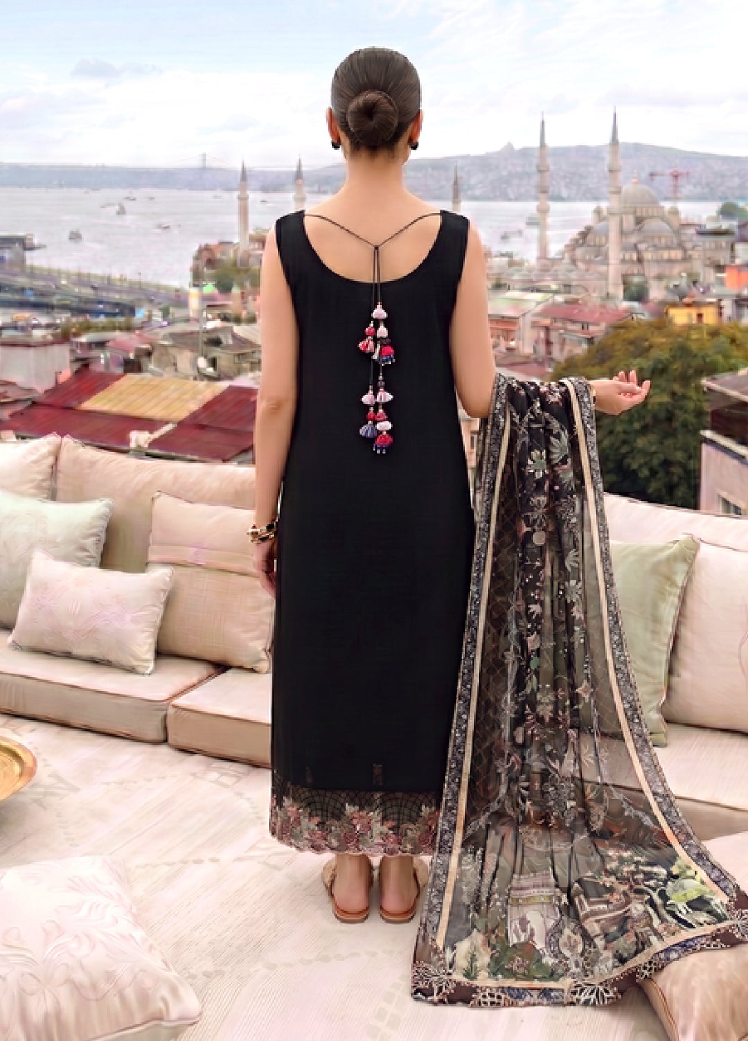 Asifa and Nabeel Unstitched Embroidered Lawn 3 Piece Suit AN26ULE Smoke Pearl VSL 26-08 - Eid Collection
