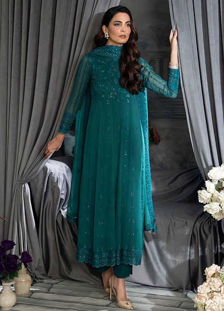 Elegance by Lakhany Unstitched Embroidered Chiffon Suits 4 Piece LSM25EC LG-IZ-0166 - Festive Collection