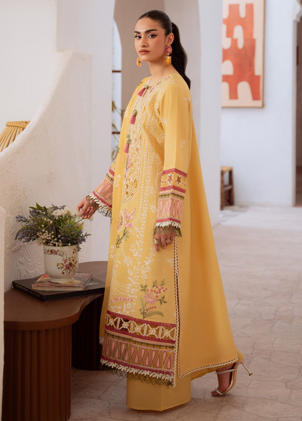 Shanaya by Mahnur Unstitched Lawn Embroidered 3 Piece Suit MN26US SN-01 - Summer Collection