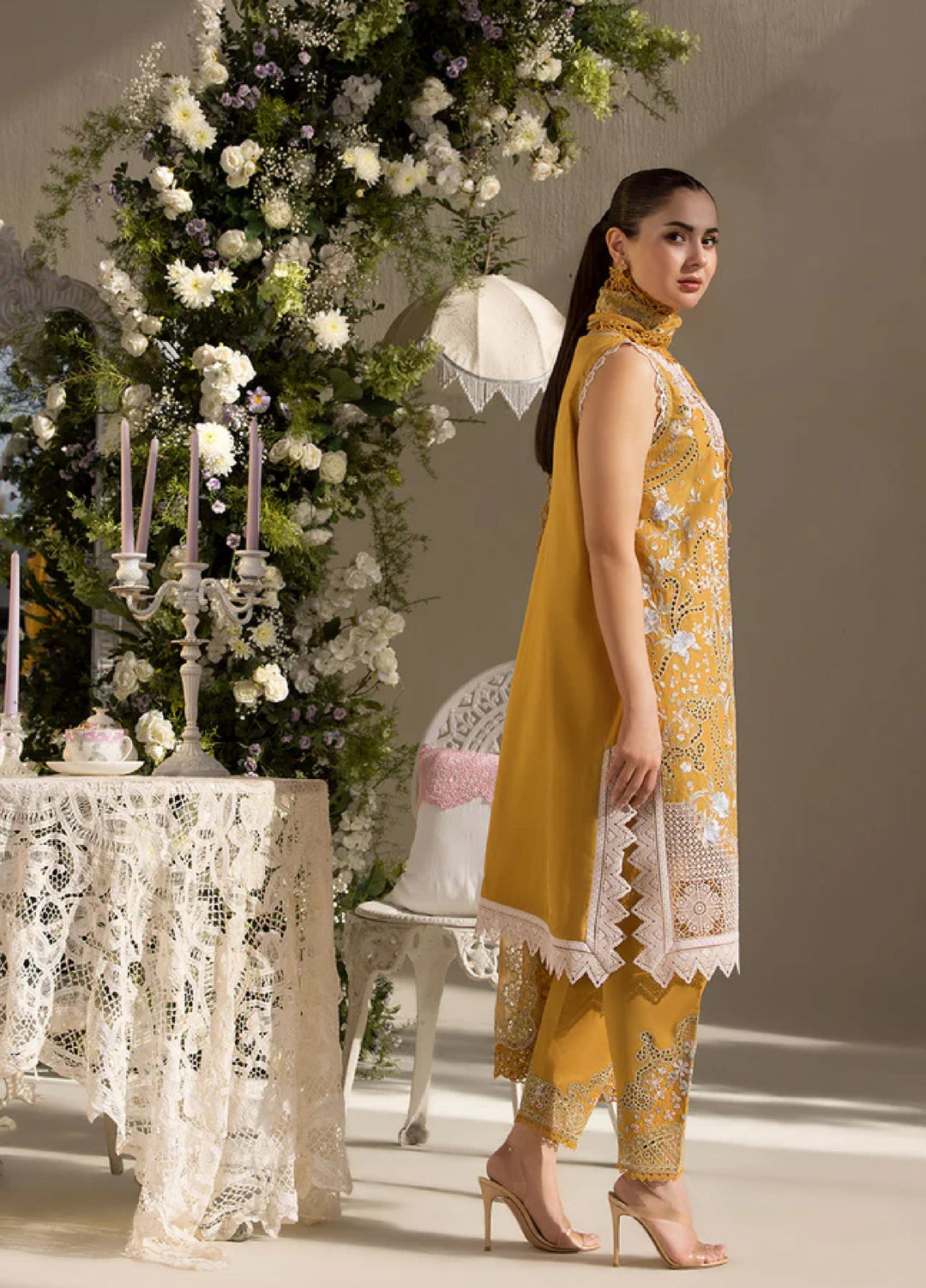 Minor Defect - Sobia Nazir Embroidered Lawn Suit Unstitched 3 Piece SN25LL D-6B - Summer Collection