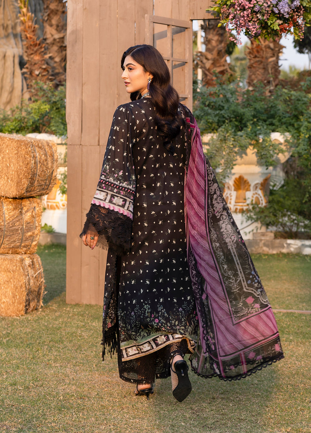 Elaf Premium Chikankari Unstitched Printed Lawn 3 Piece Suit EL26UPC ERC-7A ARZO - Summer Collection