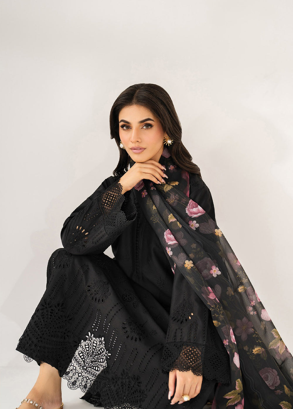 Layana by Xenia Formals Unstitched Embroidered Lawn 3 Piece Suit XE26ULL D-10 Saphie - Summer Collection