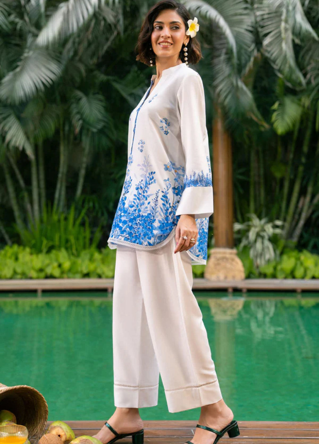 Nairah Women Pret Printed Arabic Lawn Suit NAH26PN Occan Breeze - Spring Collection