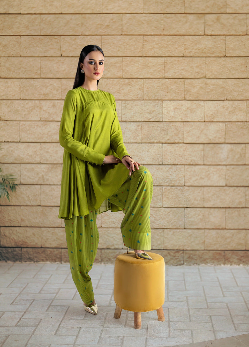 Dareecha by Daak RTW Printed Cotton Silk 2 Piece Suit SPS-G SABZ PAAN SPS-G - Festive Collection
