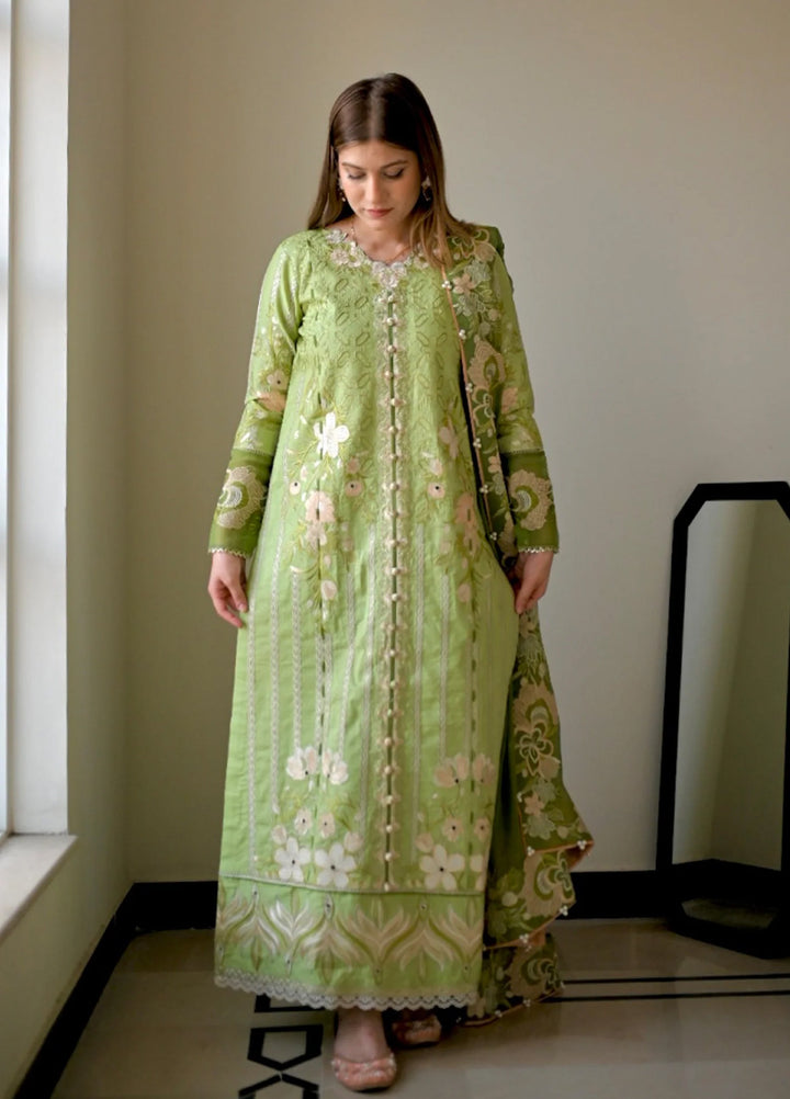 Shurooq Unstitched Luxury Lawn Embroidered 3 Piece SQ25 D-01 Olivia - Festive Collection