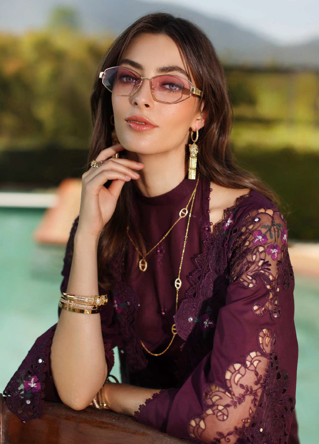 Noor by Saadia Asad Unstitched Embroidered Luxury Lawn 3 Piece Suit SA26UNL D8B-SELENE - Eid Collection