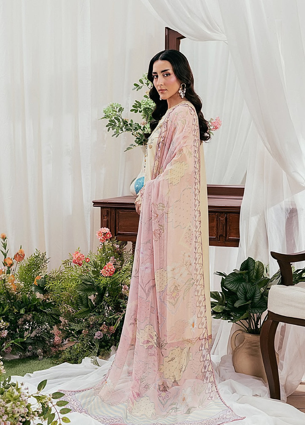 Zync by Florent Unstitched Embroidered Lawn 3 Piece Suit FL26ULZ FZ-6B - Summer Collection