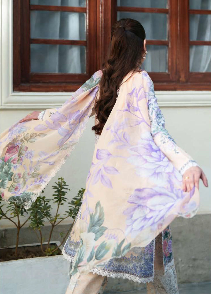 Whispered Florals by Roheenaz Unstitched Embroidered Lawn 3 Pcs Suit RNZ26UWF D-18 B GENTLE BREEZE - Summer