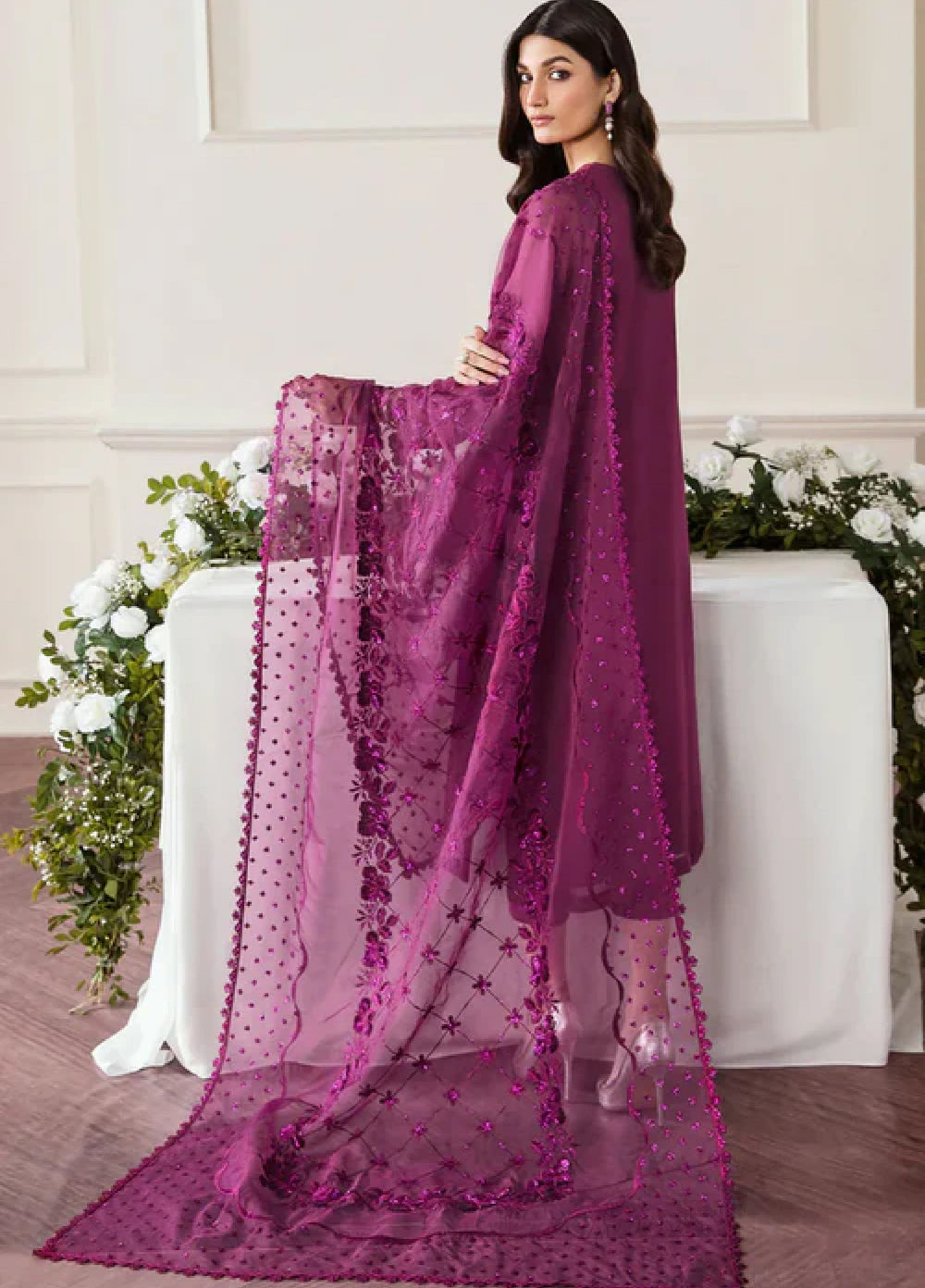 Chantelle by Baroque Unstitched Embroidered Chiffon 3 Piece Suit BQ26UCF UF-291 - Festive Collection