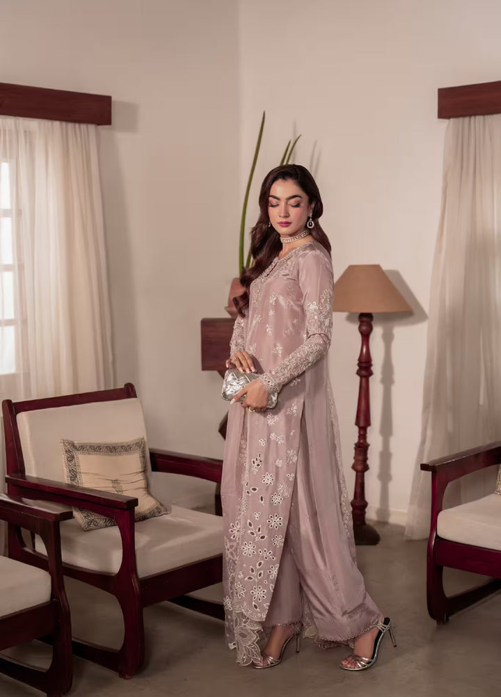 Amelia by Scherezade Women Pret Luxury Ramen Silk 3 Piece Maavi - Festive Collection