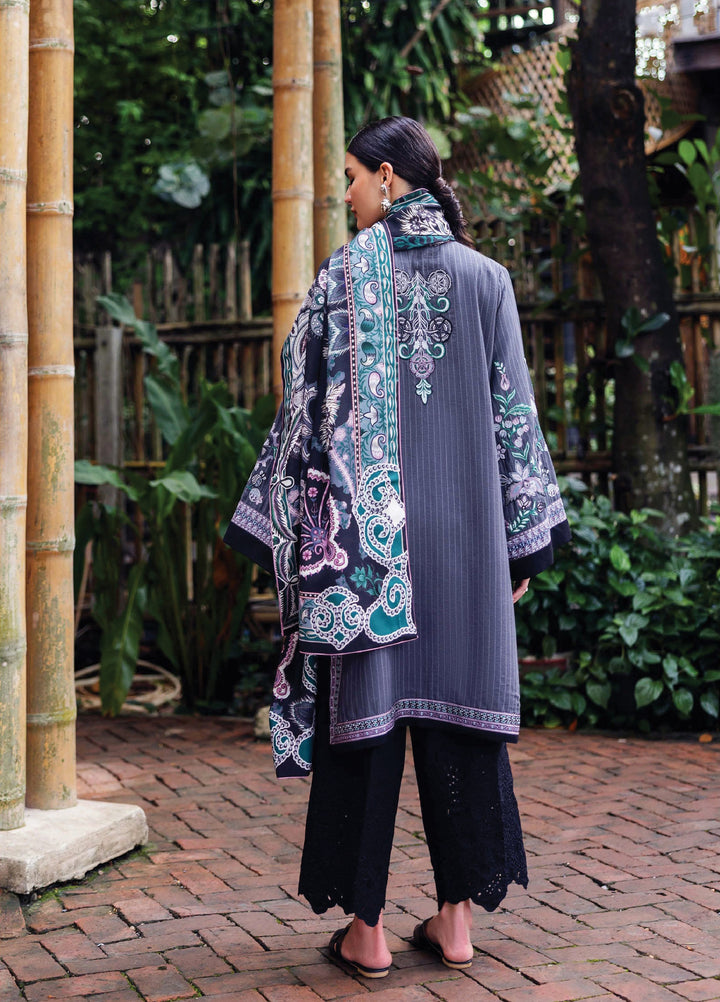 Symphony Hemline by Mushq Unstitched Karandi Embroidered 3 Piece MU25SK Silver Mist - Winter Collection