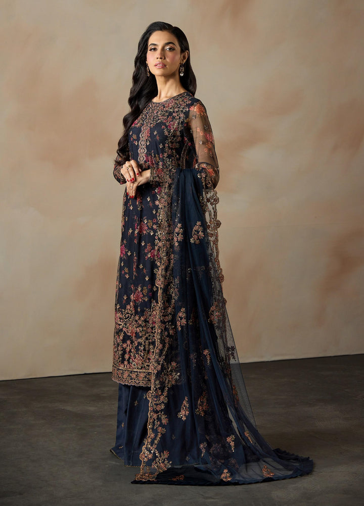 Fasana by Zarif Unstitched Embroidered Net 3 Piece Suit ZR26UF ZRF-PE-01 Mehrab - Festive Collection