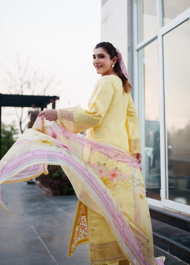 Symphony by Neeshay Unstitched Embroidered Luxury Lawn 3 Piece Suit NSH26US D-4 Elio - Summer Collection