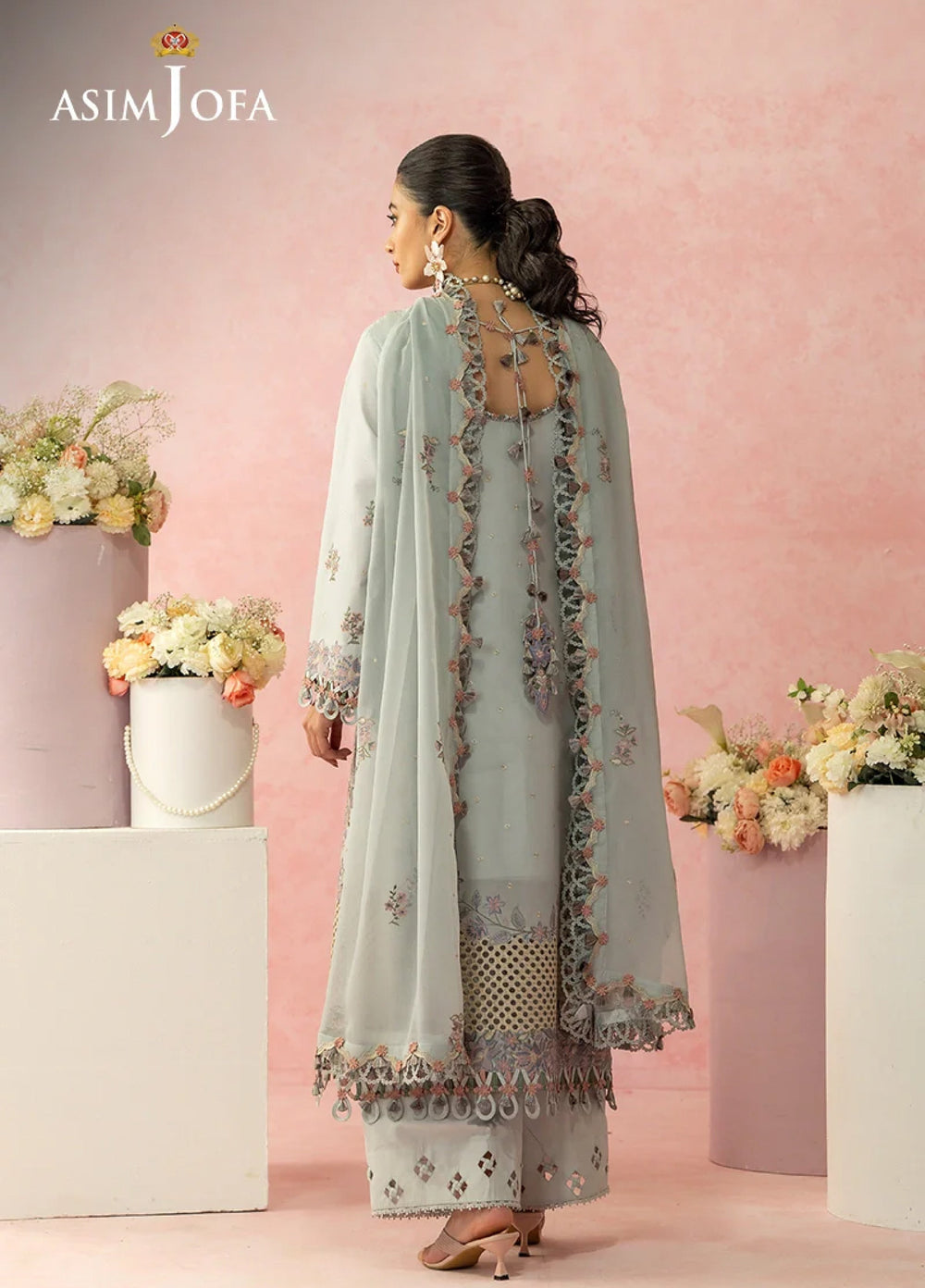 Asim Jofa Unstitched Embroidered Luxury Lawn 3 Piece Suit AJ26ULL AJULW-01 - Festive Collection