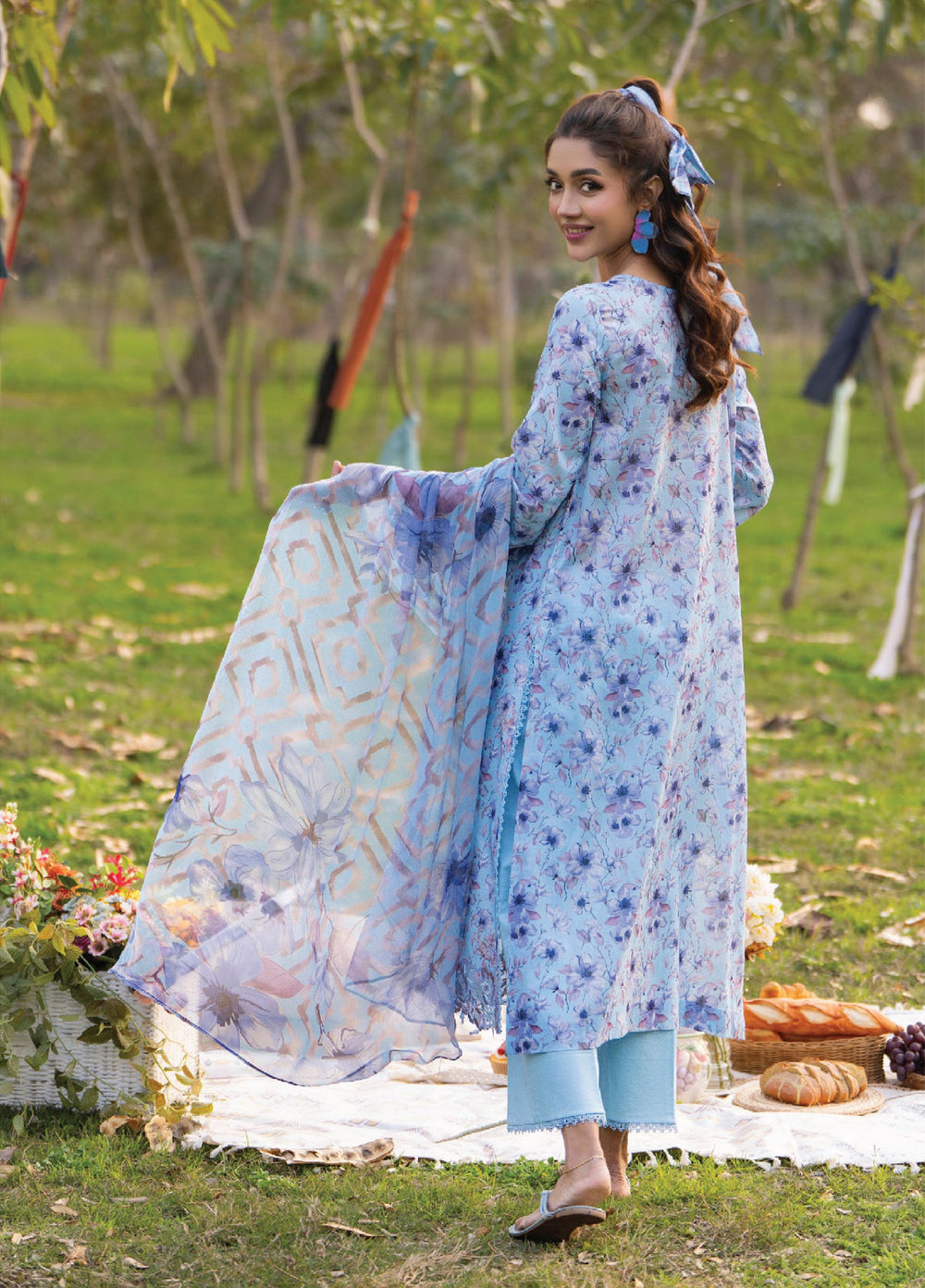 Eden Garden by Humdum Unstitched Embroidered Lawn 3 Piece Suit HB26UED D-04 - Summer Collection