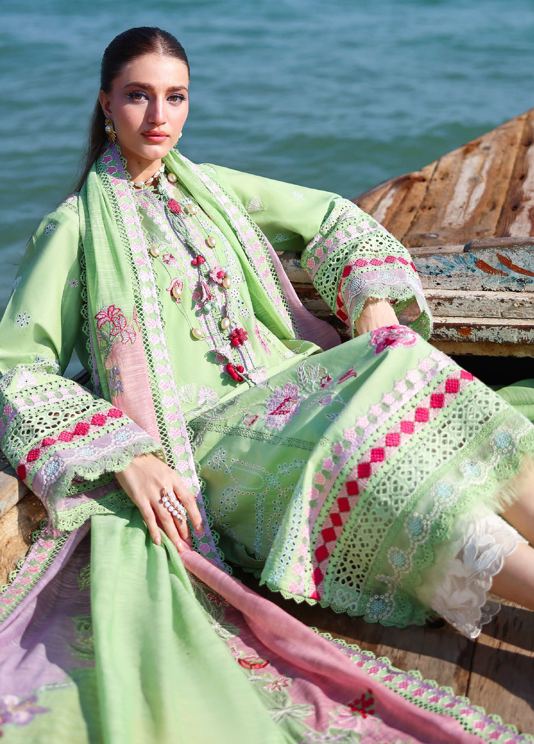 Saira Shakira Unstitched Embroidered Lawn 3 Piece Suit SSR26ULE SS-002B - Eid Collection