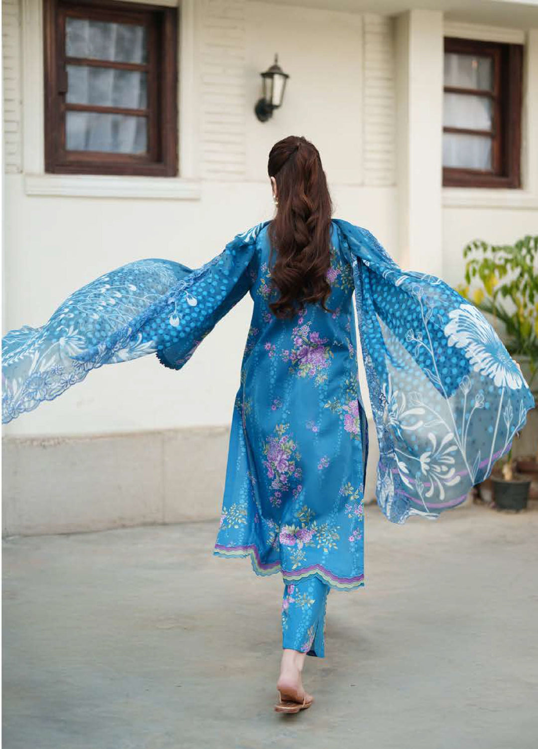 Whispered Florals by Roheenaz Unstitched Embroidered Lawn 3 Pcs Suit RNZ26UWF D-17 A PETAL DRIFT - Summer