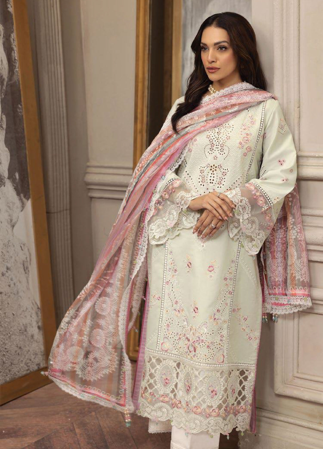 Anaya By Kiran Chaudhry Embroidered Lawn Suits Unstitched 3 Piece AKC23E AL23-09-Kiran - Eid Collection